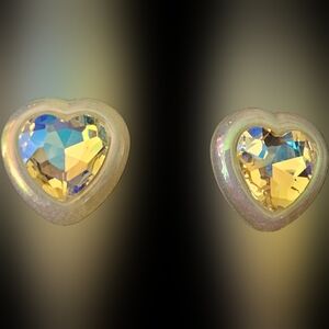 💜 Iridescent cyber heart earrings